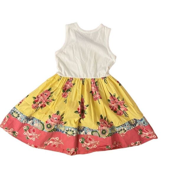 Eleanor Rose Rhonda Dress Sleeveless Tank Floral Dress Yellow Size 5-6 - Picture 2 of 4